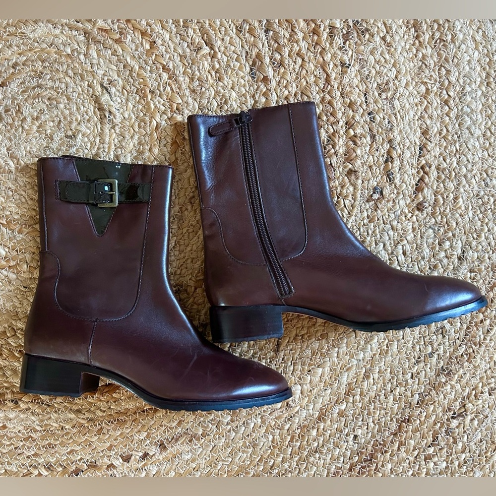 *SOLD* Cole Haan Cherry Brown Mid Calf Boots